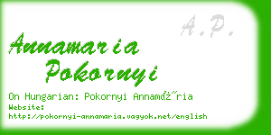 annamaria pokornyi business card